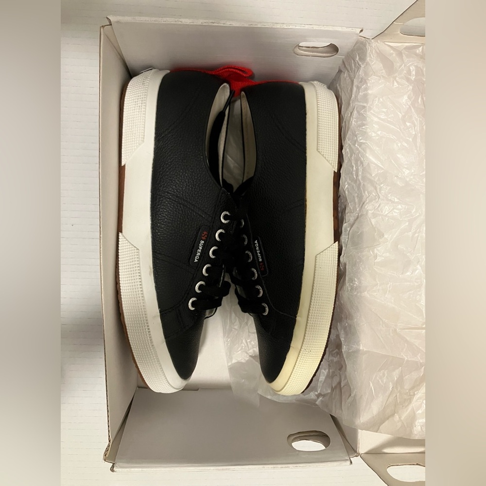 Superga - 2750 FGLU - S099HL0 - BLACK - Unisex - Size 7.5 Men Size 9 Women